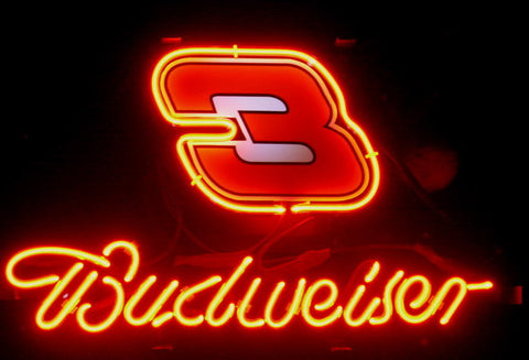 Budweiser Nascar Racing Car 3 Beer Neon Sign Light Lamp