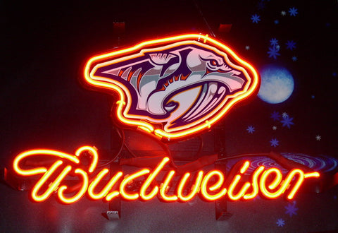 Budweiser Nashville Predators Neon Sign Light Lamp