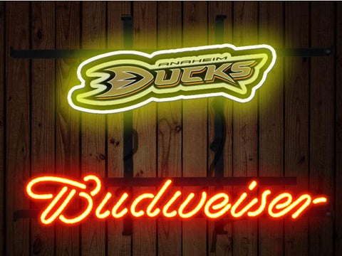 Budweiser Anaheim Ducks Logo Neon Sign Light Lamp