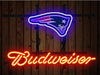 Budweiser New England Patriots Logo Neon Sign Light Lamp