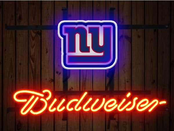 Budweiser New York Giants Logo Neon Sign Light Lamp
