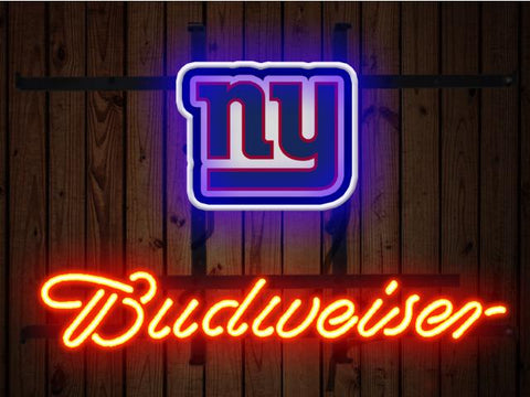 Budweiser New York Giants Logo Neon Sign Light Lamp
