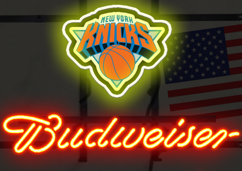 Budweiser New York Knicks Logo Neon Sign Light Lamp