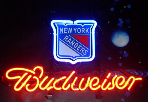Budweiser New York Rangers Neon Sign Light Lamp