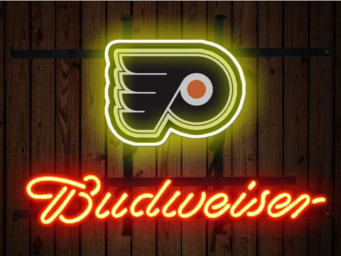 Budweiser Philadelphia Flyers Logo Neon Sign Light Lamp