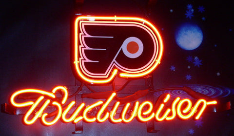 Budweiser Philadelphia Flyers Neon Sign Light Lamp
