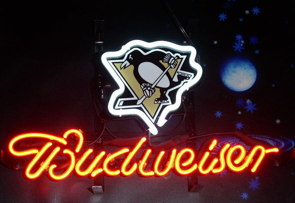 Budweiser Pittsburgh Penguins Neon Sign Light Lamp