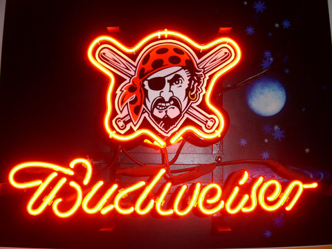 Budweiser Pittsburgh Pirates Neon Sign Light Lamp