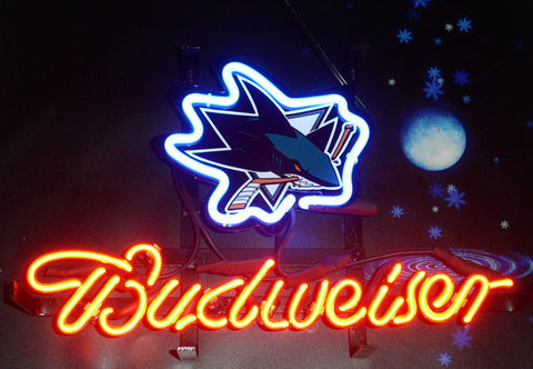 Budweiser San Jose Sharks Neon Sign Light Lamp