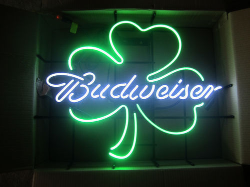 Budweiser Shamrock Clover Neon Sign Light Lamp