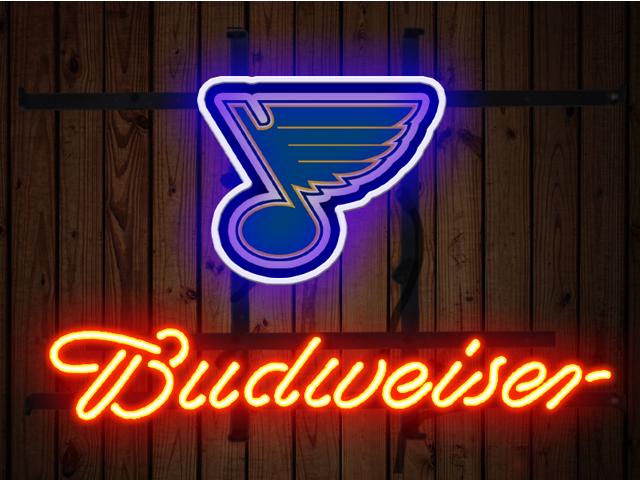 Budweiser St. Louis Blues Logo Neon Sign Light Lamp –