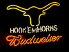 Budweiser Texas Longhorns Hook Em Horns Neon Sign Light Lamp
