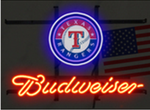 Texas Rangers Light Budweiser Texas Rangers Logo Neon Sign Light Lamp – neonsign.us