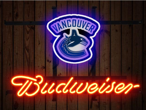 Budweiser Vancouver Canucks Logo Neon Sign Light Lamp