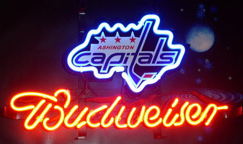 Budweiser Washington Capitals Neon Sign Light Lamp