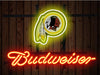 Budweiser Washington Redskins Logo Neon Sign Light Lamp