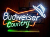 Budweiser Country Cowboys Bowtie Hat Neon Sign Light Lamp