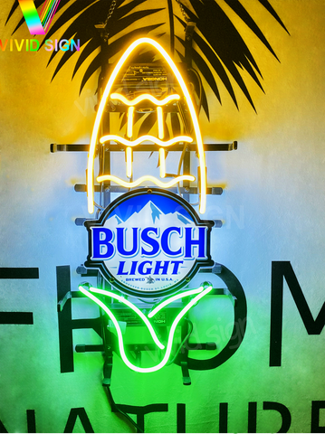 Busch Light Beer Ear Of Corn Light Lamp Neon Sign with HD Vivid Printing Technology