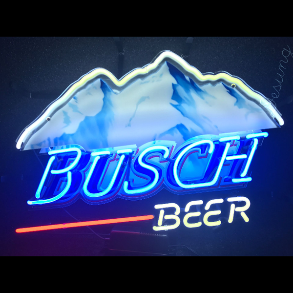 Desung Busch Beer (Alcohol - Beer) vivid neon sign, front view, turned on