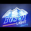 Desung Busch Light (Alcohol - Beer) vivid neon sign, front view, turned on