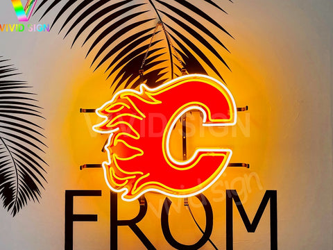 Calgary Flames HD Vivid Neon Sign Lamp Light