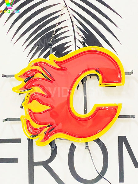 Calgary Flames HD Vivid Neon Sign Lamp Light