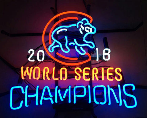 Chicago Cubs 2016 World Series Champions MLB Neon Sign Light Lamp