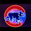 Desung Chicago Cubs (Sports - Baseball) vivid neon sign, front view, turned on