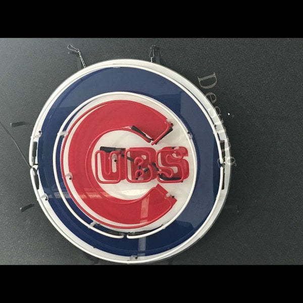 Desung Chicago Cubs (Sports - Baseball) vivid neon sign, isometric view, turned off