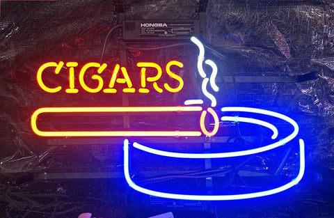 Cigars Ashtray Neon Sign Light Lamp