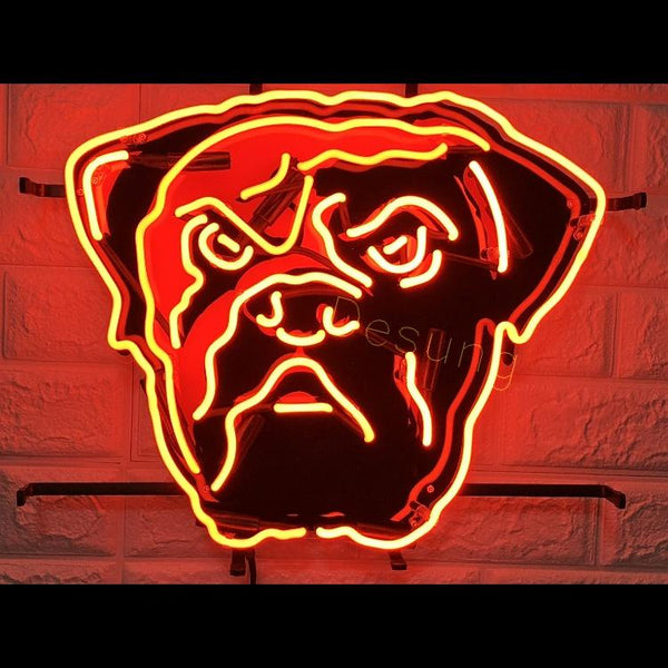 Desung Cleveland Browns (Sports - Football) vivid neon sign, front view, turned on