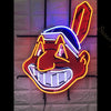 Desung Cleveland Indians (Sports - Baseball) vivid neon sign, front view, turned on