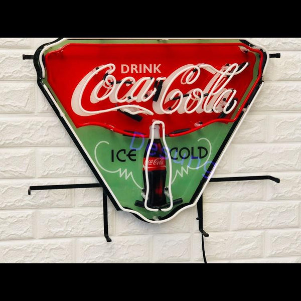Desung Coca Cola (Business - Drink) vivid neon sign, front view, turned off