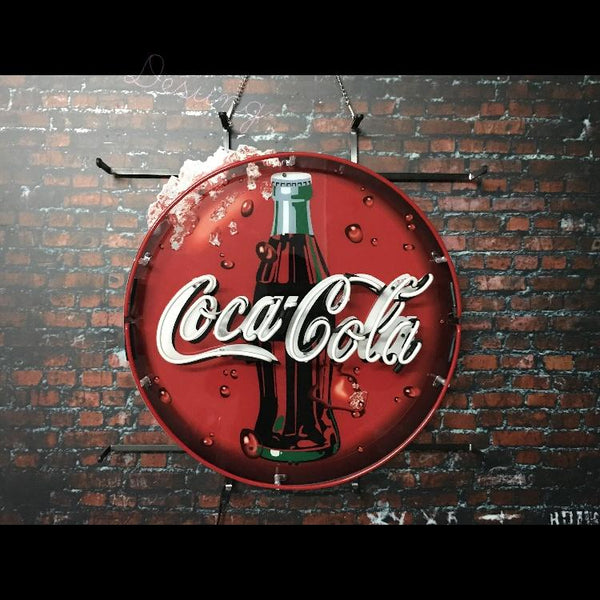 Desung Coca Cola (Business - Drink) vivid neon sign, front view, turned off