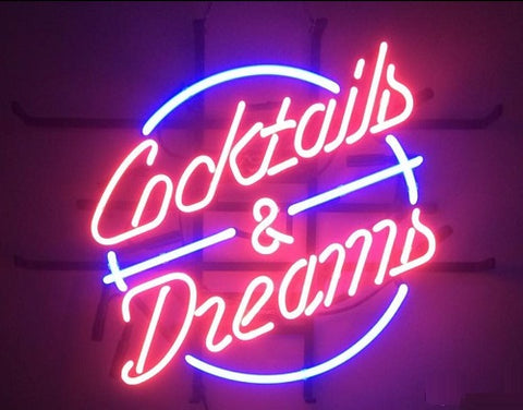 Cocktails and Dreams Neon Sign Light Lamp