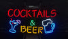 Cocktails Beer Martini Mug Neon Sign Light Lamp