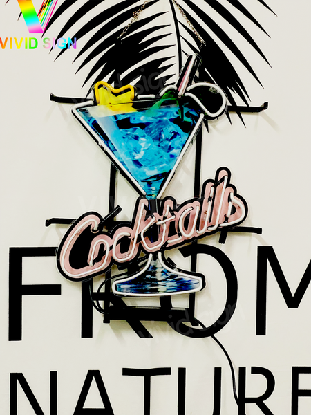 Cocktails Martini HD Vivid Neon Sign Lamp Light