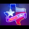 Desung Coors Light Texas Star (Alcohol - Beer) vivid neon sign, front view, turned on