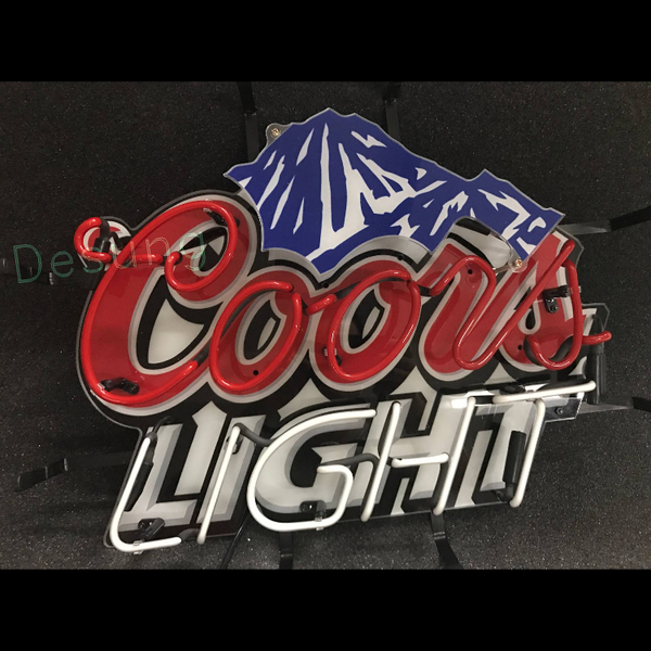 Desung Coors Light (Alcohol - Beer) vivid neon sign, front view, turned off
