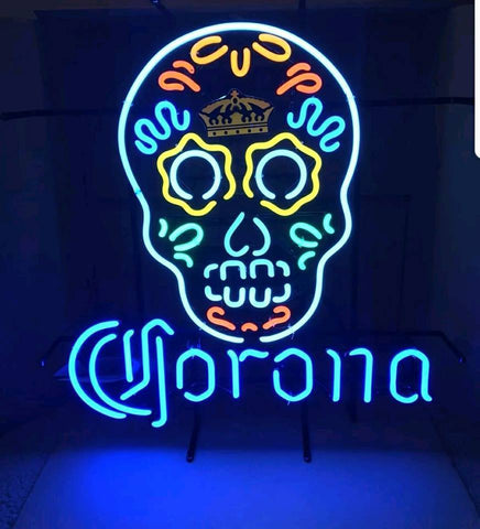 Corona Dia De Los Muertos Hanuted Skull Neon Light Sign Lamp