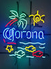 Corona Extra Macaw Fish Palm Tree Neon Sign Light Lamp