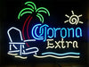 Corona Extra Palm Tree Beach Chair Sun Beer Neon Sign Light Lamp