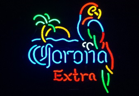 Corona Extra Palm Tree Parrot Beer Neon Sign Lamp Light