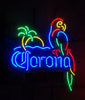Corona Light Parrot With Palm Tree Neon Sign Light Lamp