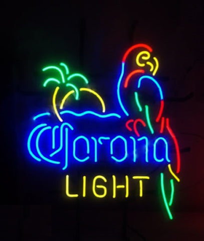 Corona Light Parrot Palm Tree Bar Neon Sign Lamp Light