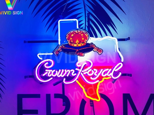 Crown Royal Texas Lone Star HD Vivid Neon Sign Light Lamp
