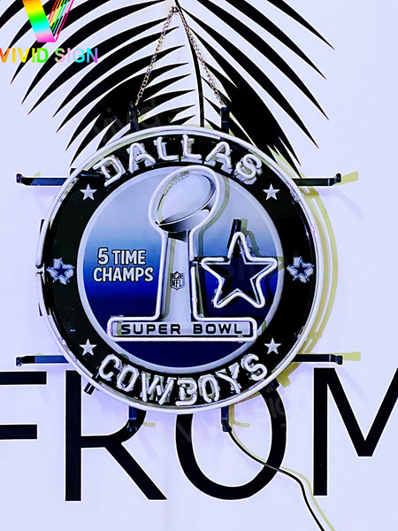 Dallas Cowboys Super Bowl Championship HD Vivid Neon Sign Lamp Light