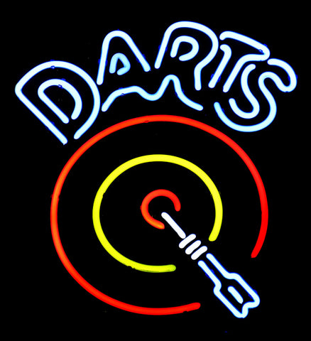 Darts Game Room Logo Neon Sign Light Lamp