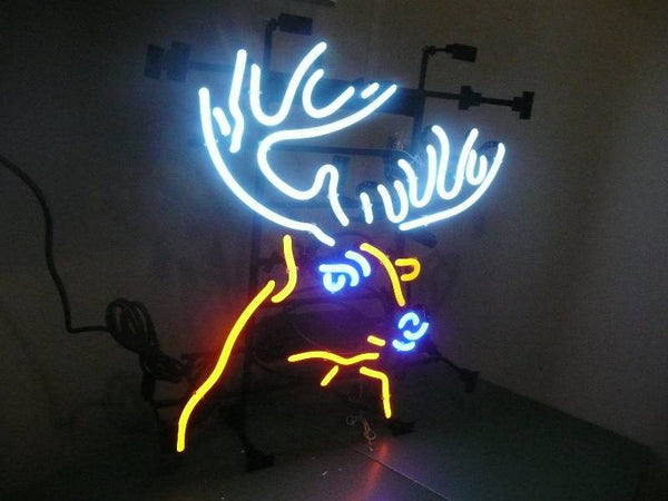 Welcome Hunters Deer Stag Buck Neon Sign Light Lamp