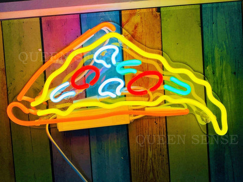 Delicious Dripping Pizza Slice Acrylic Neon Sign Light Lamp